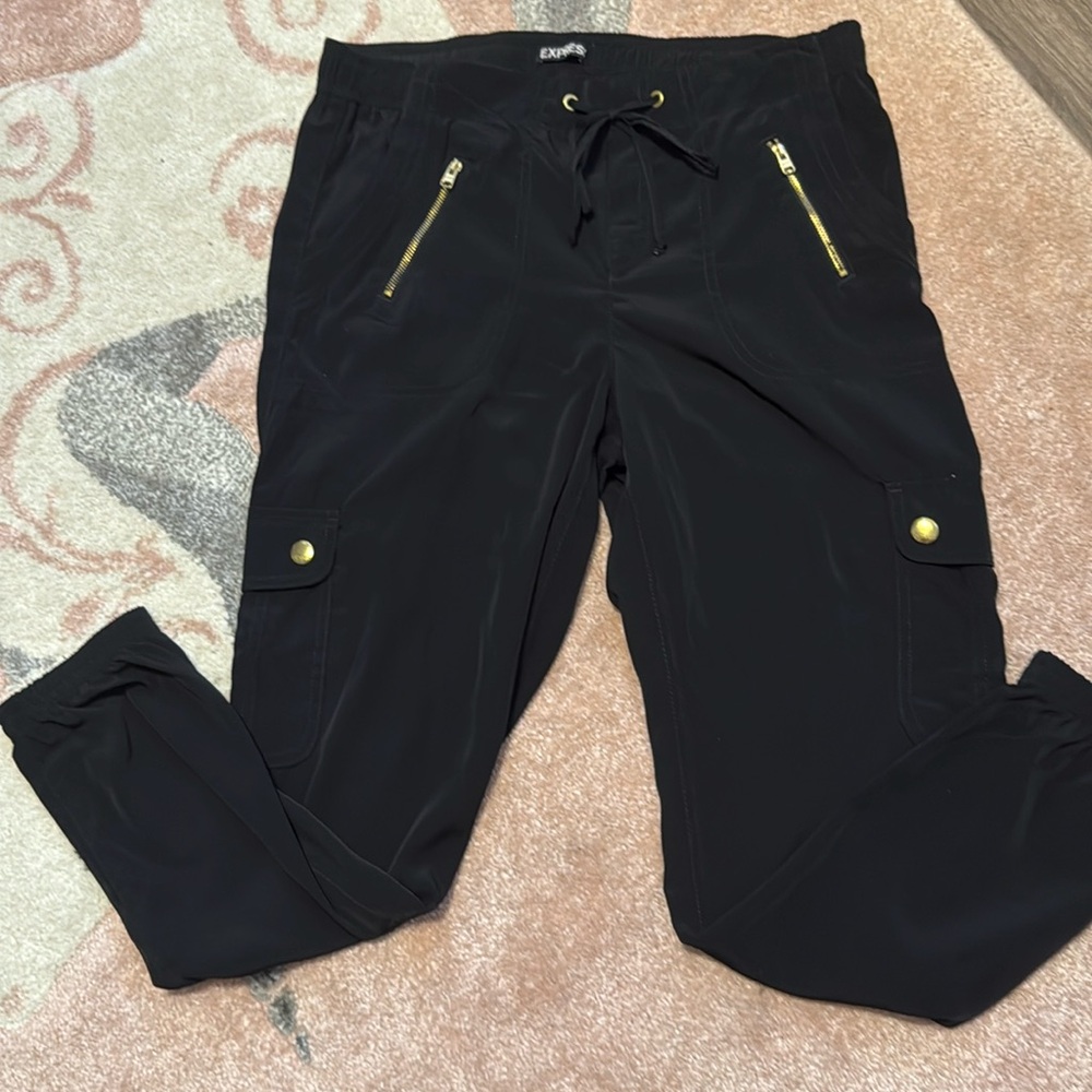 Express Black Cuffed Pants, Size Small